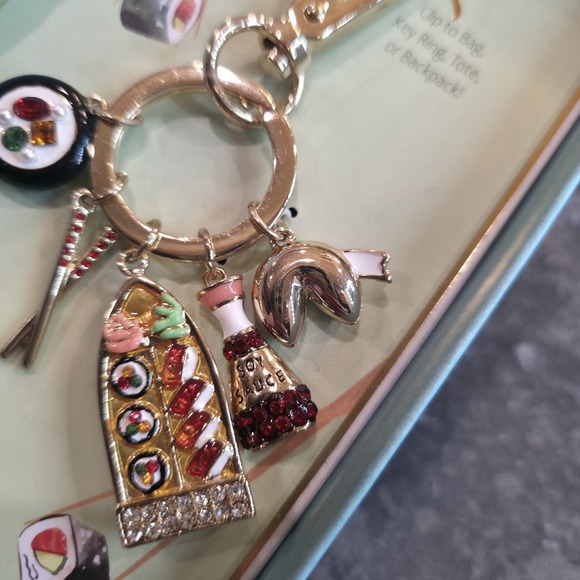 Bag Charm True Form Sushi Chopsticks, Soy Sauce & Fortune Cookie Or Keychain - Picture 6 of 12